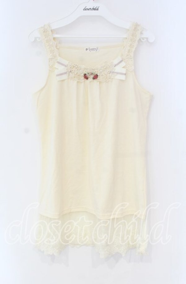 画像1: axes femme / 胸元＆肩デザインロングタンク M キナリ O-25-12-04-001-AX-TO-OW-OS (1)