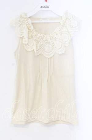 画像: axes femme / フリル襟タンクトップ M キナリ O-25-12-04-004-AX-TO-OW-OS