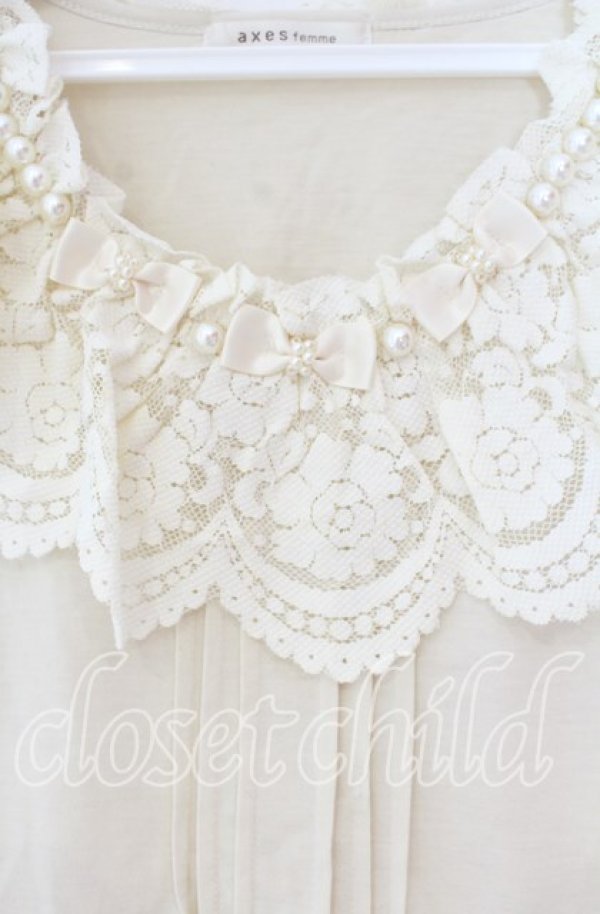 画像2: axes femme / フリル襟タンクトップ M キナリ O-25-12-04-004-AX-TO-OW-OS (2)