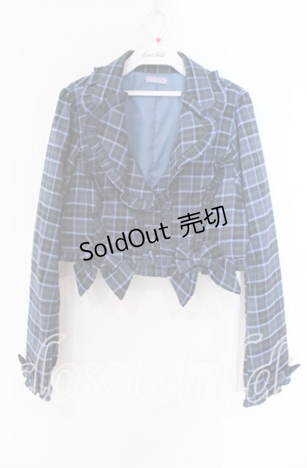 画像1: axes femme Kawaii / タータンチェックジャケット M アオ O-25-12-04-037-AX-JA-OW-OS (1)