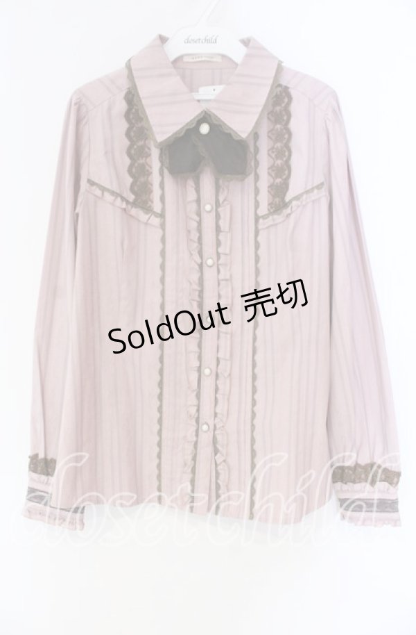 画像1: axes femme / タイ付きフリルブラウス L ピンク O-25-12-04-038-AX-BL-OW-OS (1)