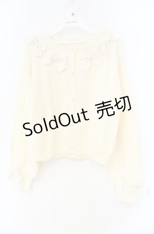 画像: axes femme / サテンリボンニットカーディガン F キナリ O-25-12-04-041-AX-TO-OW-OS