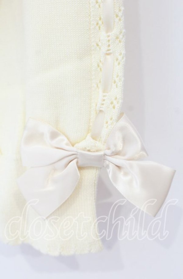 画像2: axes femme / サテンリボンニットカーディガン F キナリ O-25-12-04-041-AX-TO-OW-OS (2)