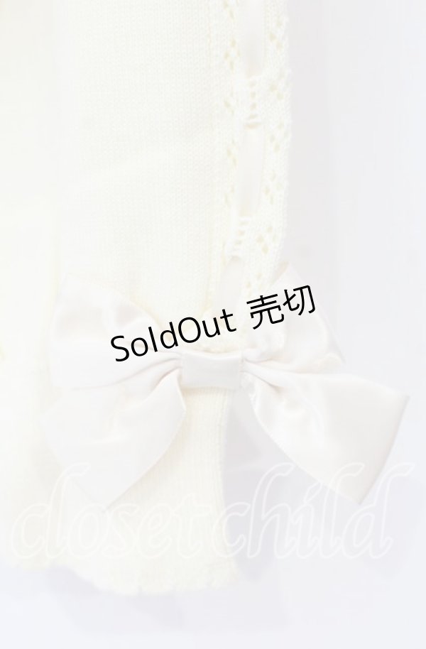 画像2: axes femme / サテンリボンニットカーディガン F キナリ O-25-12-04-041-AX-TO-OW-OS (2)