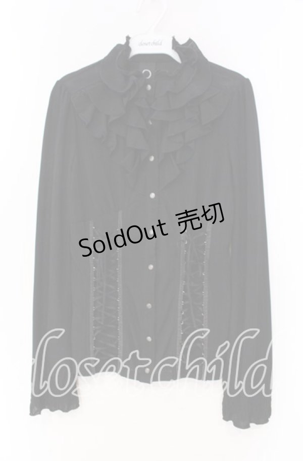 画像1: Ozz oneste / ラッフルフリルトップス  クロ O-25-12-04-045-OO-TO-OW-OS (1)