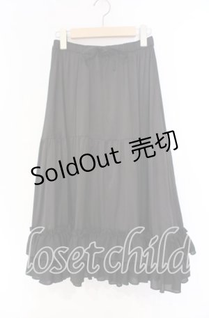 画像: axes femme kawaii / ミディフリルペチスカート M クロ O-25-12-04-046-AX-SK-OW-OS