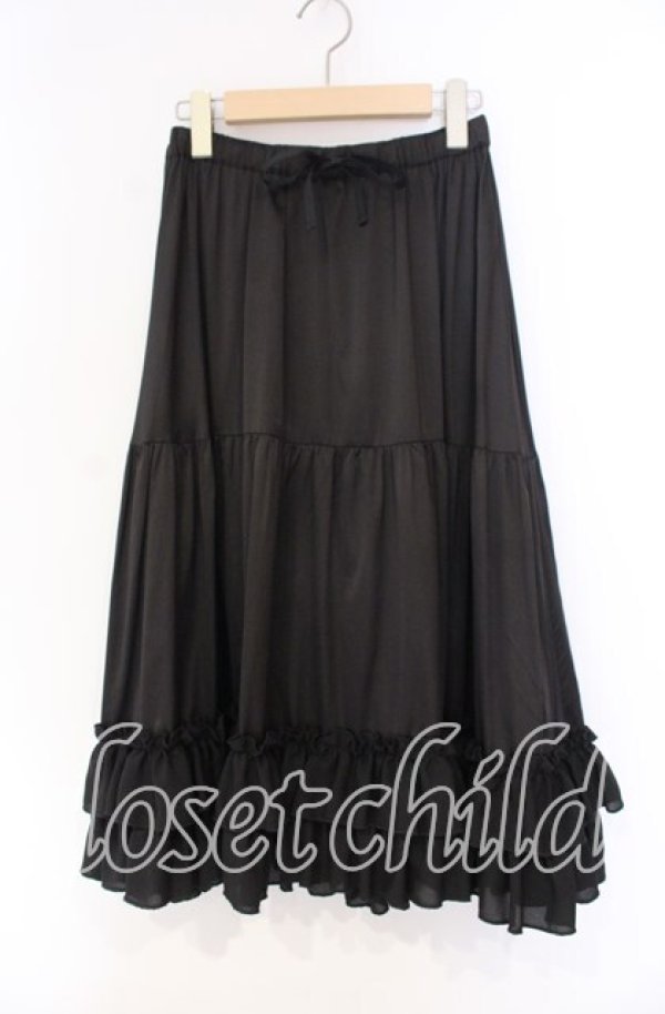 画像1: axes femme kawaii / ミディフリルペチスカート M クロ O-25-12-04-046-AX-SK-OW-OS (1)