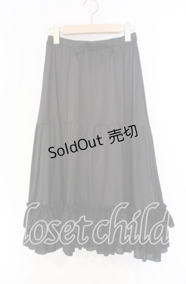 画像1: axes femme Kawaii / ミディフリルペチスカート M クロ O-25-12-04-046-AX-SK-OW-OS (1)