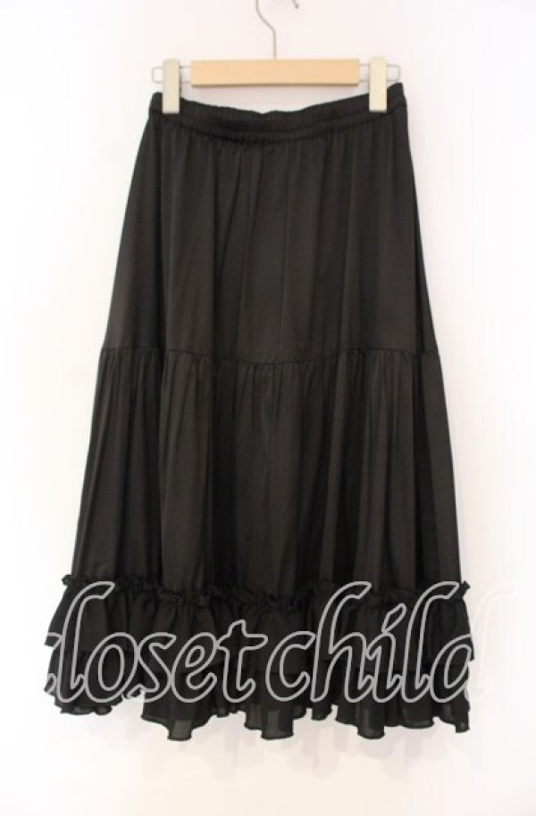 画像2: axes femme kawaii / ミディフリルペチスカート M クロ O-25-12-04-046-AX-SK-OW-OS (2)