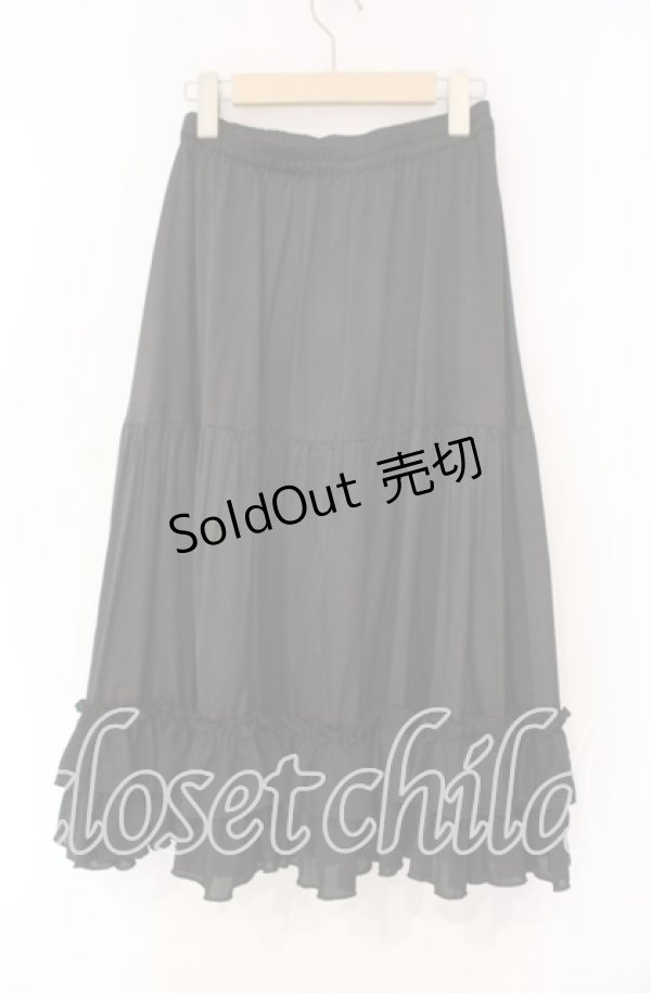 画像2: axes femme Kawaii / ミディフリルペチスカート M クロ O-25-12-04-046-AX-SK-OW-OS (2)