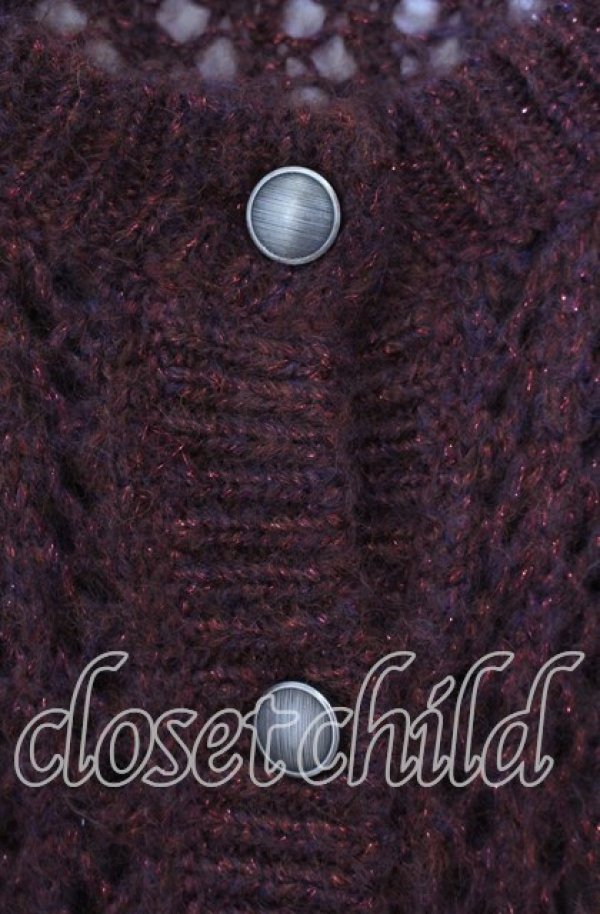 画像2: NIBBLE POISON / 前後２ｗａｙニットカーディガン M ワイン O-25-12-04-047-PU-TO-OW-OS (2)