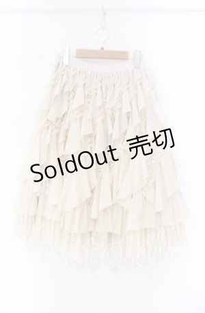 画像: 仙太郎 / ギャザーフリルスカート M ベージュ O-25-12-04-048-LO-SK-OW-OS