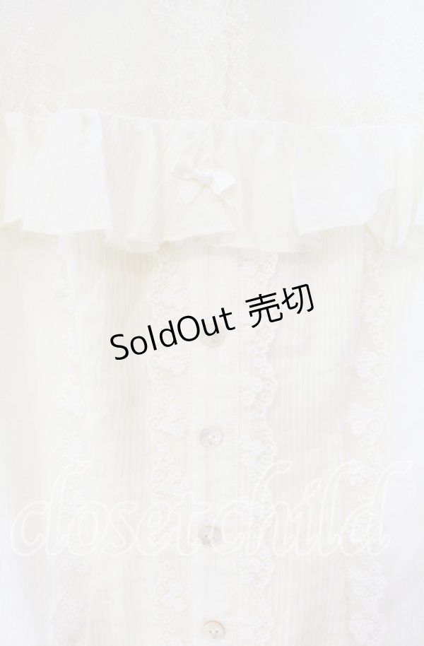 画像2: LACEMADE / レース切り替えブラウス  キナリ O-25-12-04-050-LO-TO-OW-OS (2)