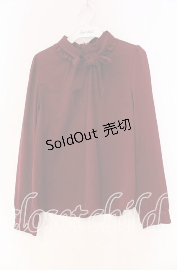 画像1: FA（Fi.n.t） / ボウタイプルブラウス F ワイン O-25-12-04-051-LO-BL-OW-OS (1)