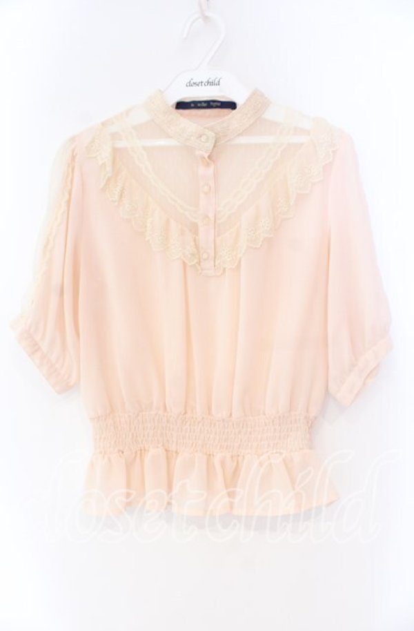 画像1: an another angelus / チュールレース切り替えブラウス F ベージュ O-25-12-04-052-CA-BL-OW-OS (1)