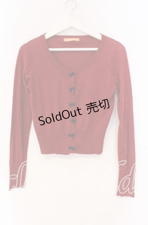 画像1: Fi.n.t / リボン配色カーディガン F アカ O-25-12-04-053-CA-TO-OW-OS (1)