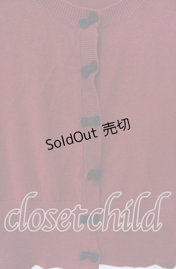 画像2: Fi.n.t / リボン配色カーディガン F アカ O-25-12-04-053-CA-TO-OW-OS (2)