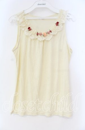 画像: axes femme / ガーデンフリルレースタンク M キナリ O-25-12-04-006-AX-TO-OW-OS