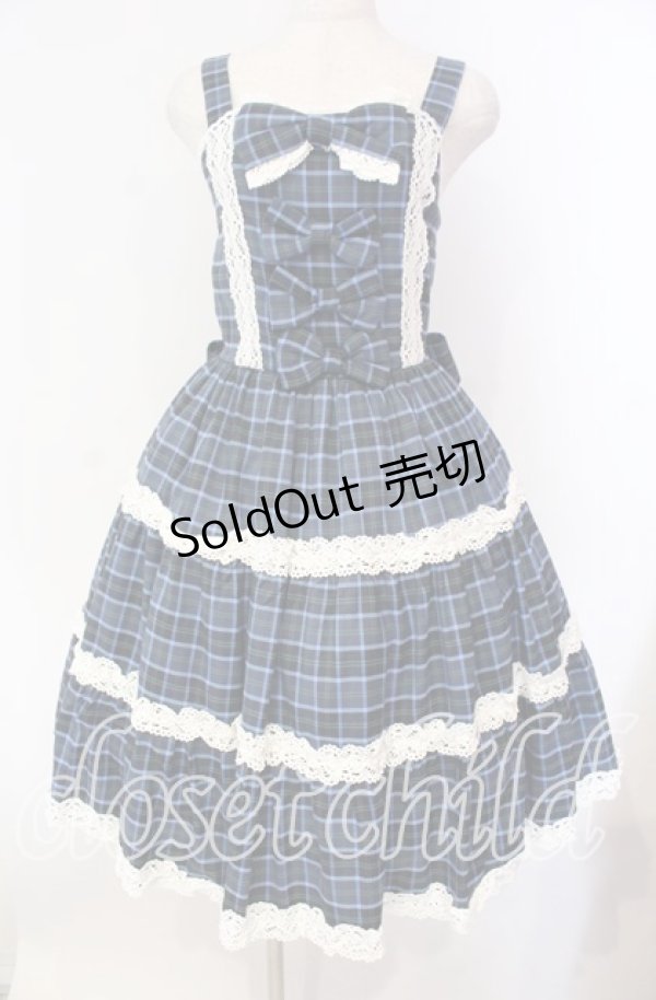 画像1: axes femme Kawaii / タータンチェックジャンスカ M アオ O-25-12-04-059-AX-OP-OW-OS (1)