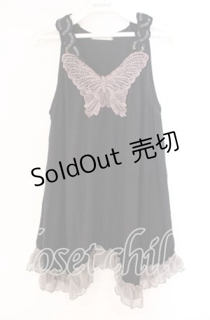 画像: axes femme / バタフライレース使いAラインタンクトップ M クロ O-25-12-04-007-AX-TO-OW-OS