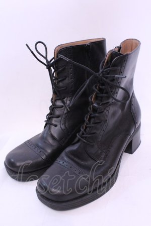 画像: あしながおじさん / レースアップブーツ 24.0ｃｎ ブラック O-25-12-04-1044-PU-SH-OW-OS