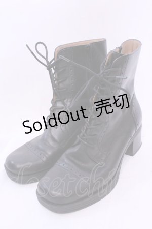 画像: あしながおじさん / レースアップブーツ 24.0ｃｎ ブラック O-25-12-04-1044-PU-SH-OW-OS