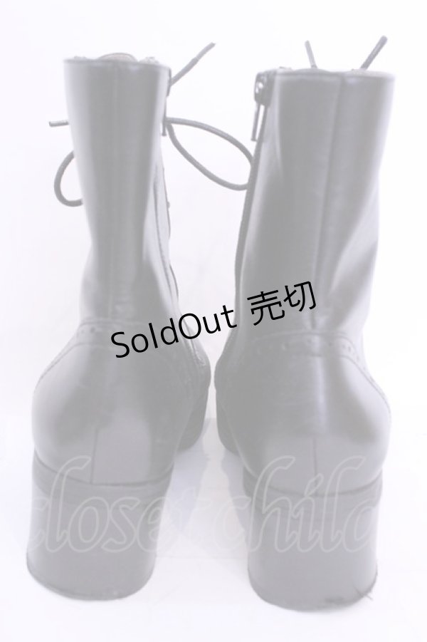 画像3: あしながおじさん / レースアップブーツ 24.0ｃｎ ブラック O-25-12-04-1044-PU-SH-OW-OS (3)