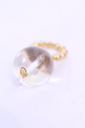 画像: Q-pot. / バブルダブルドリームリング 11号 クリア×ゴールド O-25-12-04-1005-QP-AC-OW-OS