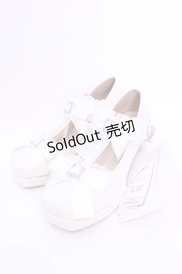 画像1: Lovely Tency / MA フリルリボンPLP パンプス L オフシロ O-25-12-04-1047-LO-SH-OW-OS (1)