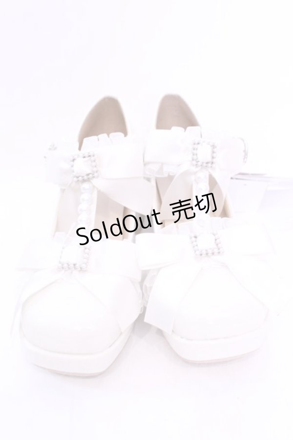 画像2: Lovely Tency / MA フリルリボンPLP パンプス L オフシロ O-25-12-04-1047-LO-SH-OW-OS (2)