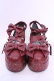画像2: axes femme Kawaii / リボンスカラップ配色シューズ L ワイン O-25-12-04-1049-AX-SH-OW-OS (2)