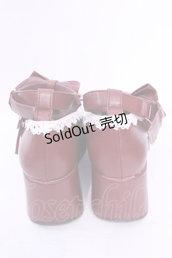 画像3: axes femme Kawaii / リボンスカラップ配色シューズ L ワイン O-25-12-04-1049-AX-SH-OW-OS (3)