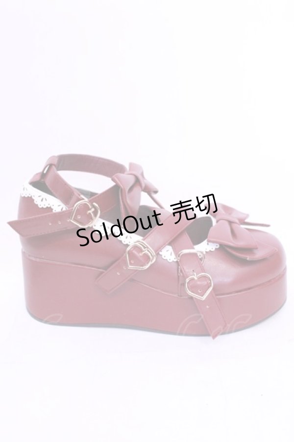 画像7: axes femme Kawaii / リボンスカラップ配色シューズ L ワイン O-25-12-04-1049-AX-SH-OW-OS (7)