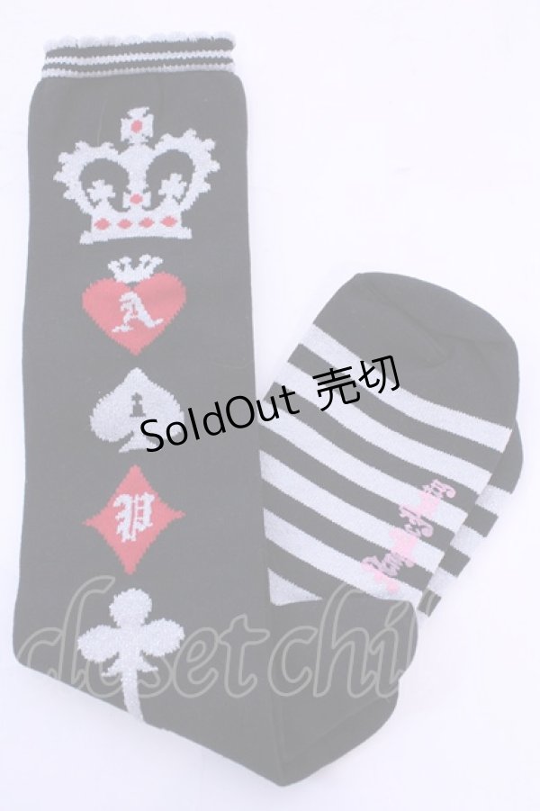 画像1: Angelic Pretty / クラウントランプハイソックス  クロ O-25-12-04-1052-AP-ZA-OW-OS (1)