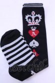 画像2: Angelic Pretty / クラウントランプハイソックス  クロ O-25-12-04-1052-AP-ZA-OW-OS (2)