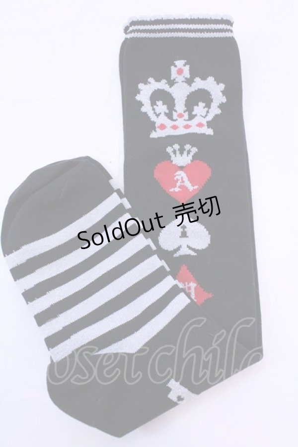 画像2: Angelic Pretty / クラウントランプハイソックス  クロ O-25-12-04-1052-AP-ZA-OW-OS (2)