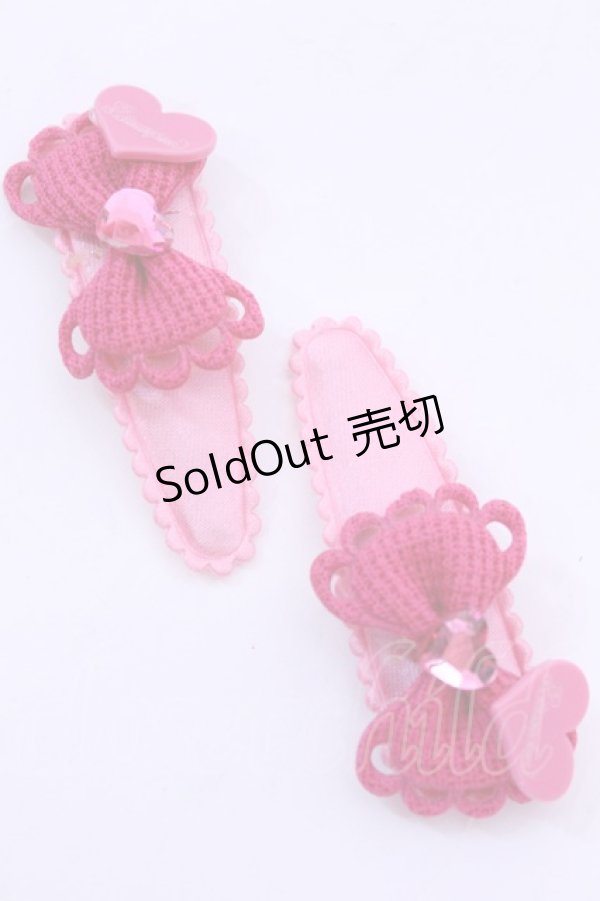 画像1: metamorphose / ハートモチーフパッチンピン  ピンク O-25-12-04-1057-ME-AC-OW-OS (1)