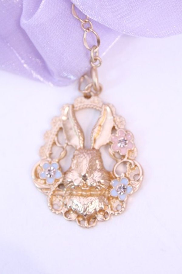 画像2: axes femme / うさぎチャームシュシュ  ラベンダー O-25-12-04-1060-AX-ZA-OW-OS (2)