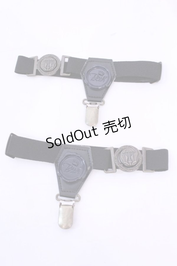 画像1: Beth / Bethエンブレムソックスガーター  クロ O-25-12-04-1062-CL-ZA-OW-OS (1)