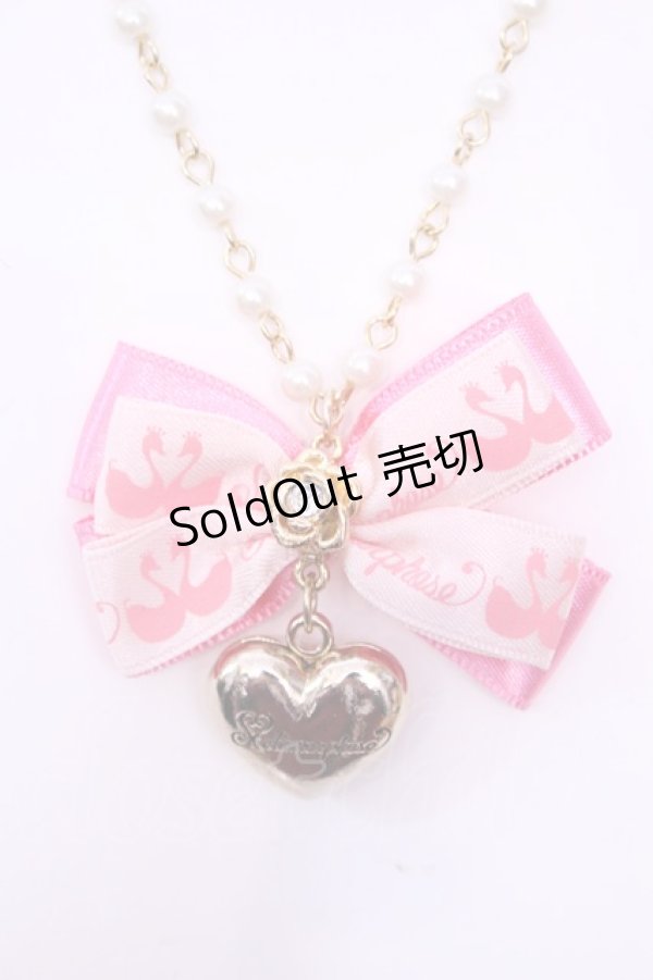 画像1: metamorphose / リボンハートネックレス  ピンク×ゴールド O-25-12-04-1064-ME-AC-OW-OS (1)