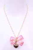 画像2: metamorphose / リボンハートネックレス  ピンク×ゴールド O-25-12-04-1064-ME-AC-OW-OS (2)