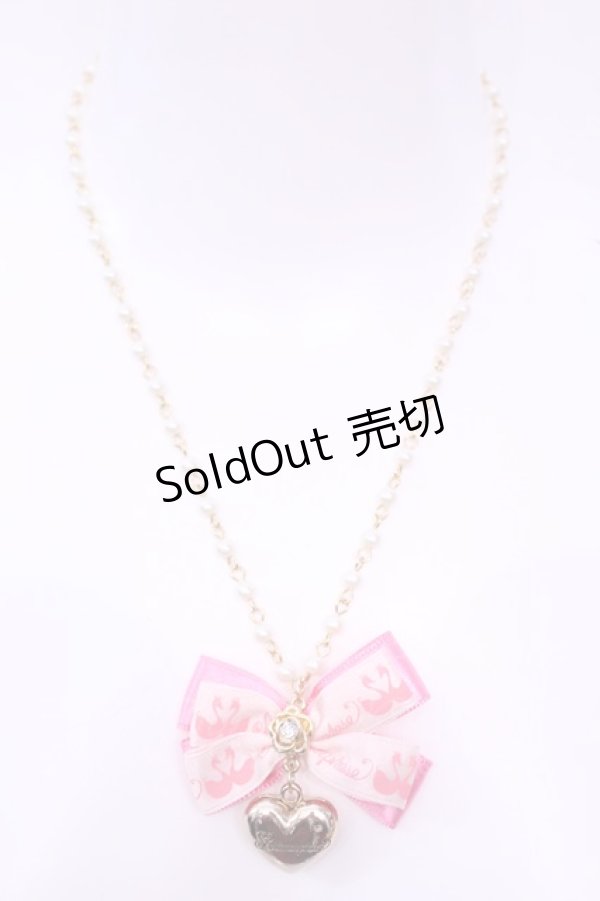 画像2: metamorphose / リボンハートネックレス  ピンク×ゴールド O-25-12-04-1064-ME-AC-OW-OS (2)