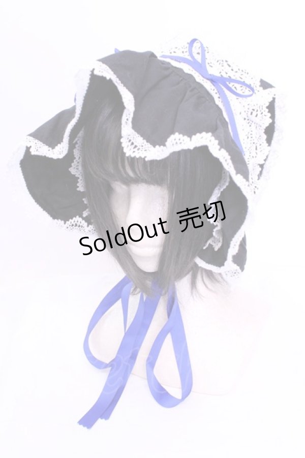 画像1: BABY,THE STARS SHINE BRIGHT / うさみみボンネット  クロ×シロ×アオ O-25-12-04-1066-BA-AC-OW-ZT305 (1)