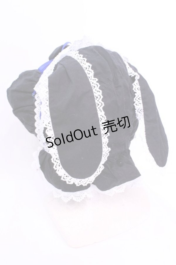 画像4: BABY,THE STARS SHINE BRIGHT / うさみみボンネット  クロ×シロ×アオ O-25-12-04-1066-BA-AC-OW-ZT305 (4)