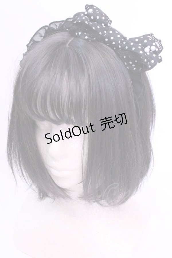 画像1: Angelic Pretty / 水玉シフォンミニリボンカチューシャ  クロ O-25-12-04-1068-AP-AC-OW-OS (1)