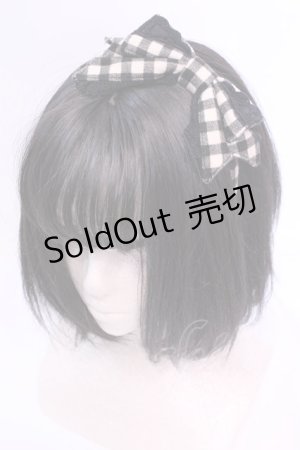 画像: Angelic Pretty / はしごレースチェックリボンカチューシャ  ベージュ O-25-12-04-1069-AP-AC-OW-ZT1209D