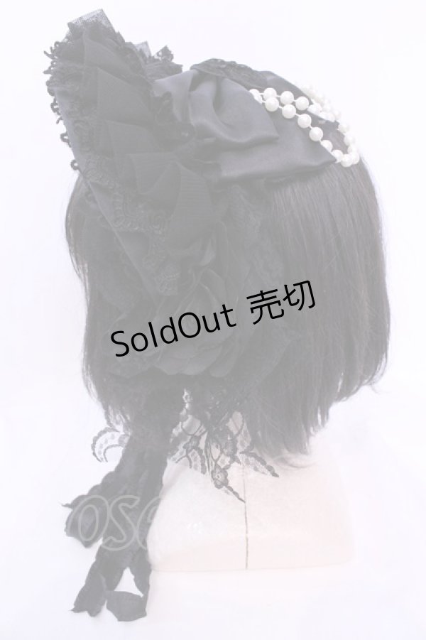 画像2: Triple fortune / レースボンネット  ブラック O-25-12-04-1071-EL-AC-OW-OS (2)