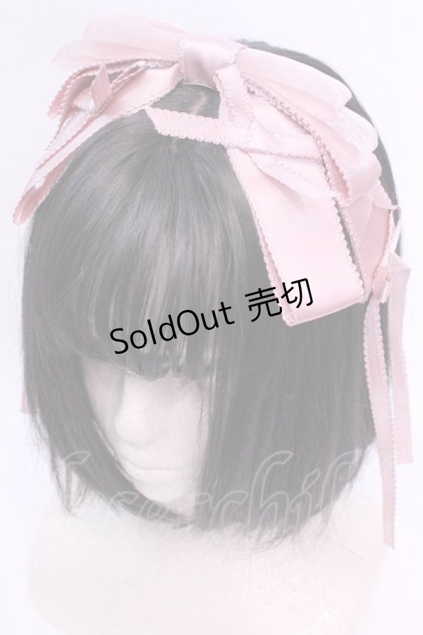 画像1: LOLITAその他 / ミニリボン付きリボンカチューシャ  ピンク O-25-12-04-1073-LO-AC-OW-OS (1)