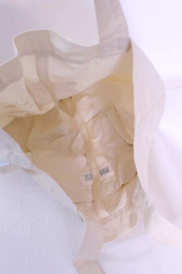 画像4: PINK HOUSE / さざ波とねこプリントバッグ  エクリュ O-25-12-04-1078-LO-BG-OW-OS (4)