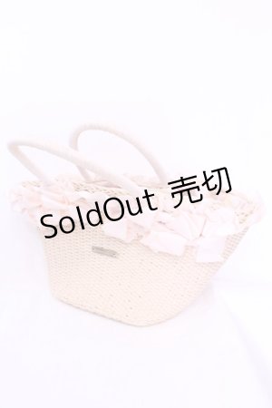 画像: LIZ LISA / リボン配色カゴバッグ  ナチュラル×ピンク O-25-12-04-1086-LO-BG-OW-OS